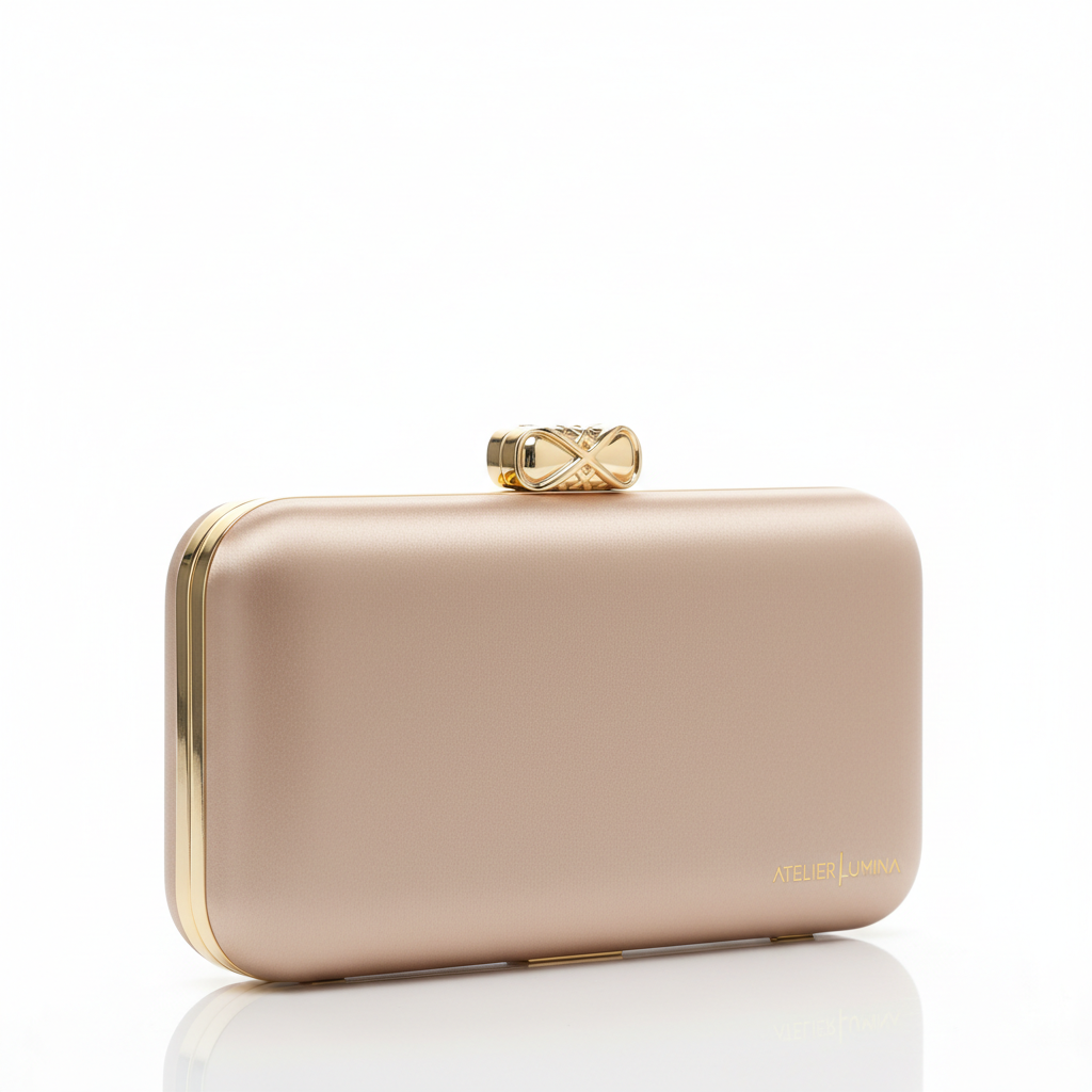Elara Evening Clutch Nude – Studio Hero Shot