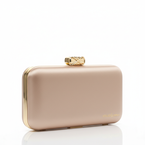 Elara Evening Clutch Nude – Studio Hero Shot