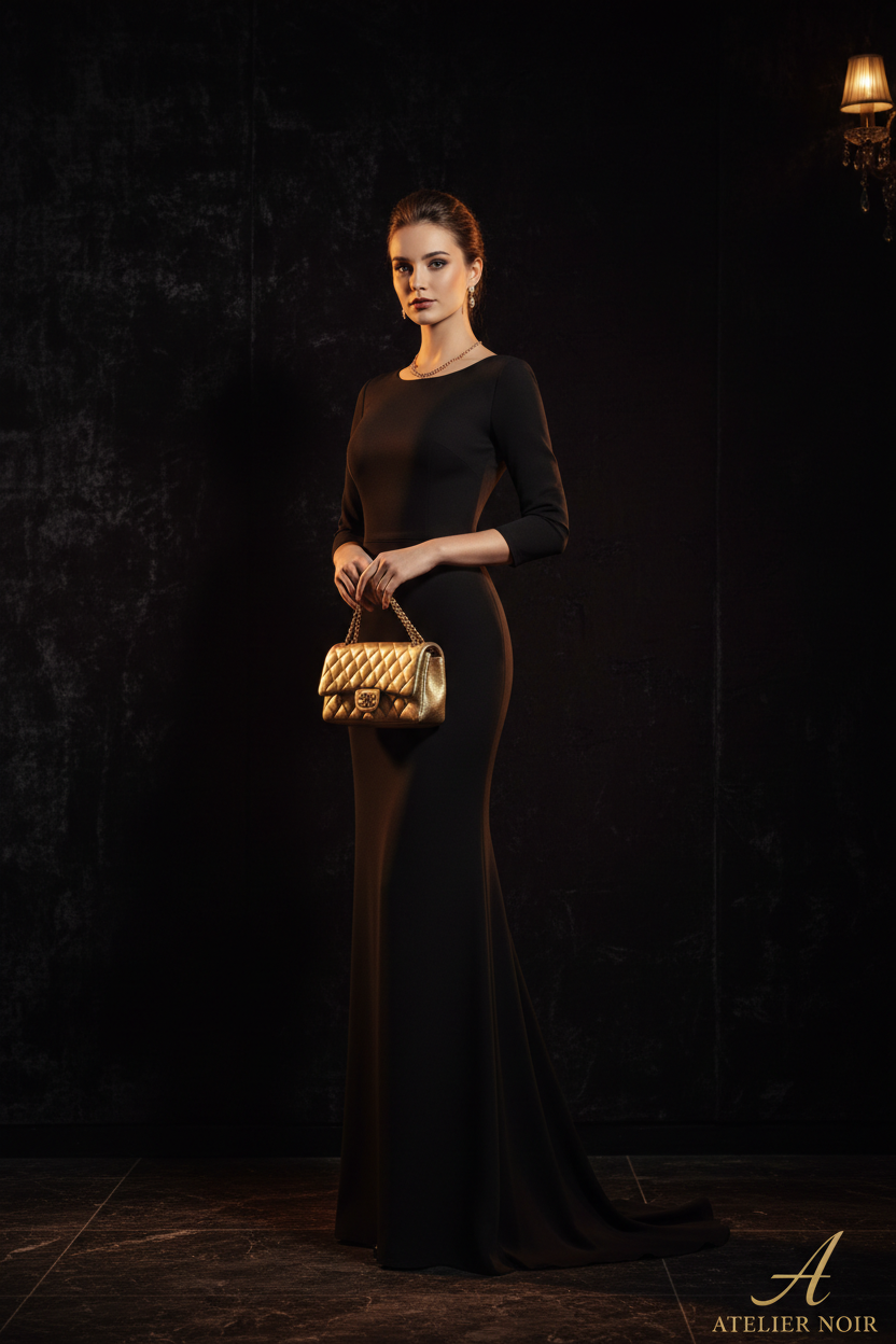 Elara Quilted Flap Bag Gold – Model Evening Shot