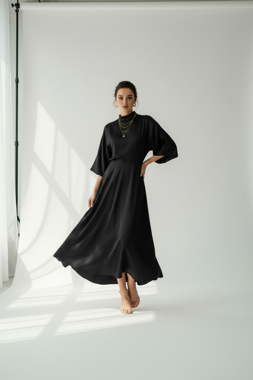 Dusty Rose Kimono Midi Dress